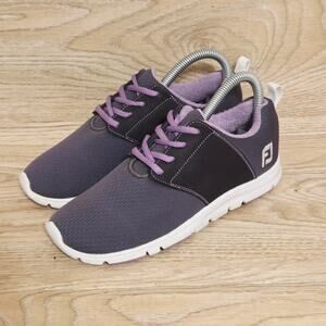 FootJoy EnJoy Women’s Spikeless Golf Shoe Size 6.5M Charcoal/Violet 95711 Mesh